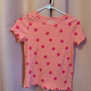 Girls' Orange Floral Top